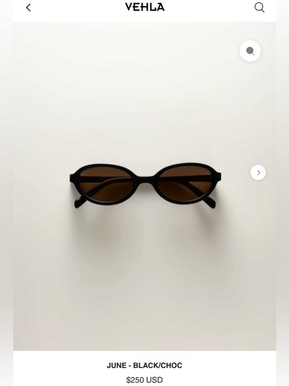 VEHLA June Sunglasses - Black/Dark Choc